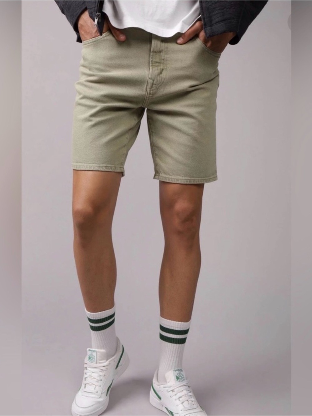 American Eagle Outfitters Men’s Olive Utility Stretch Shorts